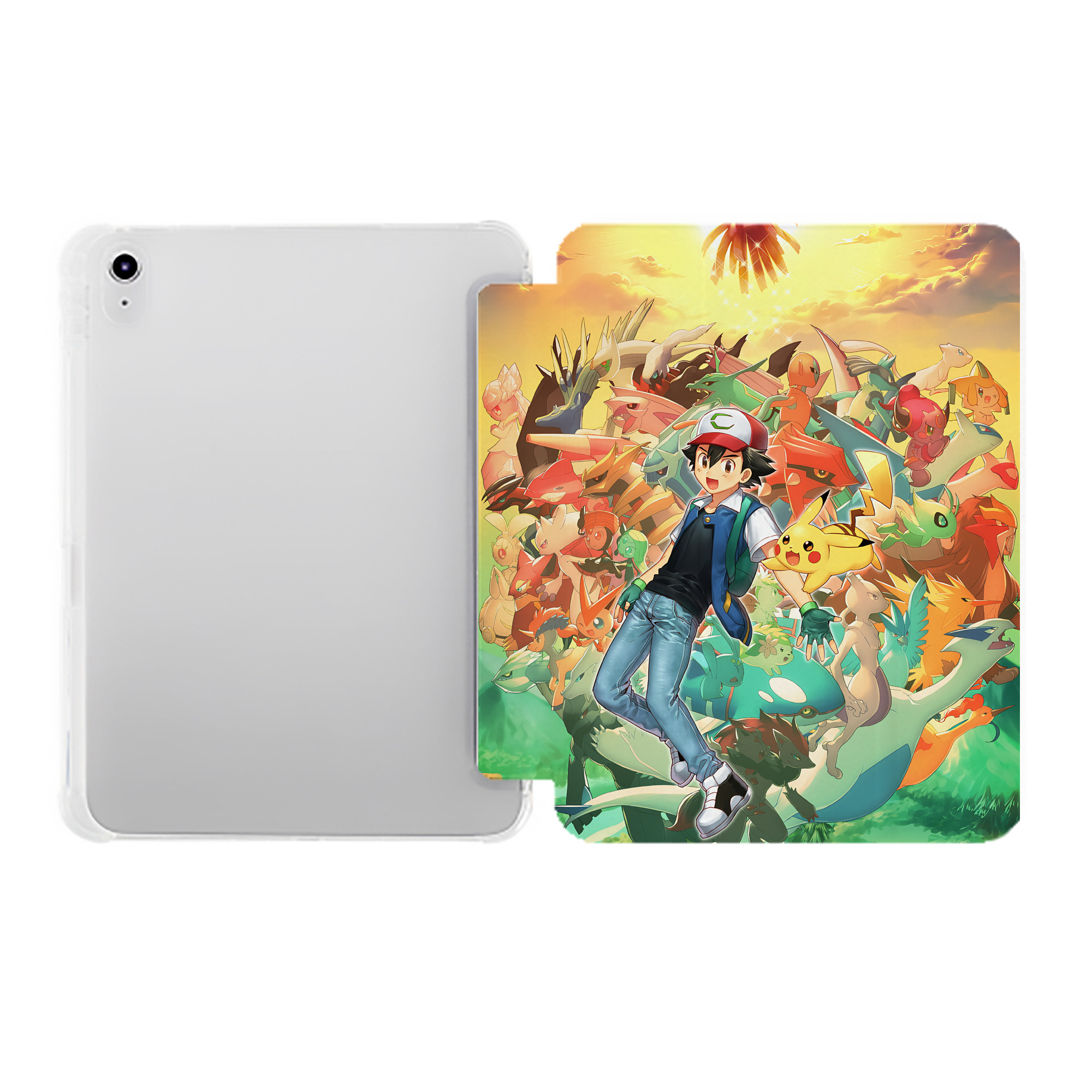 （画像用） ポケットモンスター Pokémon IPad ケース ペン収納付き 三つ折りスタンド PUレザー×シリコン 対応機種9.5/10.5/10.9インチ